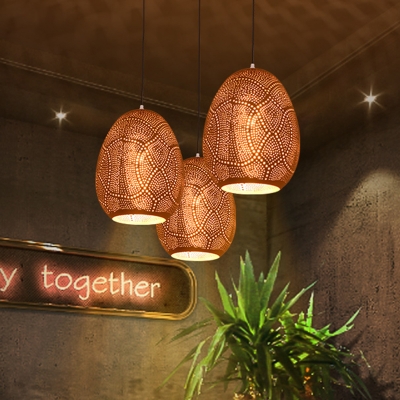 Egg Pendant Lighting Art Deco 1 Head Metal Ceiling Suspension Lamp in Rose Gold, 8
