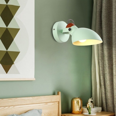 Green Wide Flare Wall Lighting Contemporary 1 Head Metal Sconce Light Fixture for Bedside