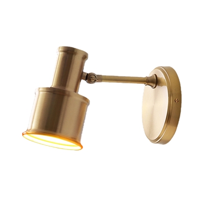 Shaded Sconce Modernism Metal 1 Head Gold Wall Lighting Fixture with Adjustable Arm
