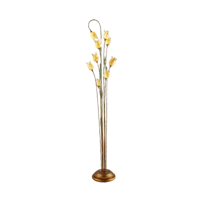 Brass 9 Bulbs Standing Light Antique, Tulip Floor Lamp