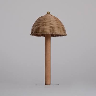 Japanese Hemisphere Desk Light Bamboo 1 Head Task Lighting in Wood for Living Room