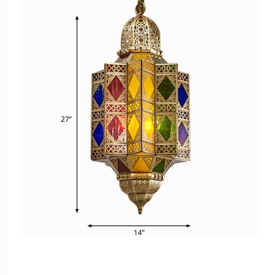 Metal Brass Chandelier Light Carved 3 Heads Traditional Suspended Lighting Fixture