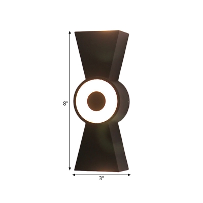 Modern LED Wall Lamp Tapered Black Sconce Light Fixture with Metal Shade in White/Warm Light