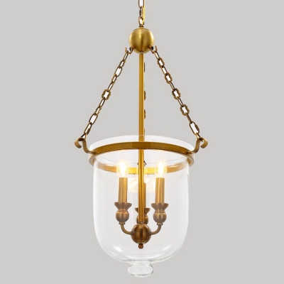 Urn Chandelier Lamp Modernist Clear Glass 14