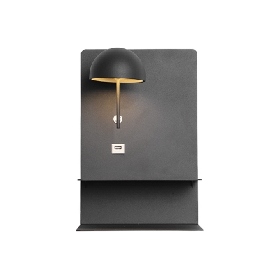 Black Bowl Sconce Light Modern LED Metal Wall Mounted Lighting with Acrylic Diffuser