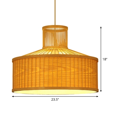 Cylindrical Ceiling Lamp Japanese Bamboo 18
