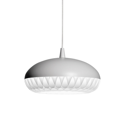 1 Head Living Room Ceiling Light Modern Black/White Pendant Lighting Fixture with Hat Metal Shade