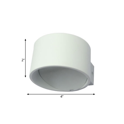 White Tubular Sconce Modernism LED Metal Wall Mounted Light Fixture in White/Warm Light