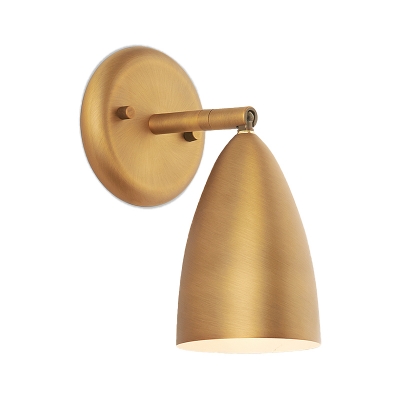 Contemporary 1 Head Sconce Light Brass Flared Wall Mounted Lighting with Metal Shade