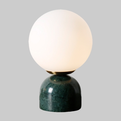 Contemporary Spherical Task Lighting Milky Glass 1 Head Small Desk Lamp in Green