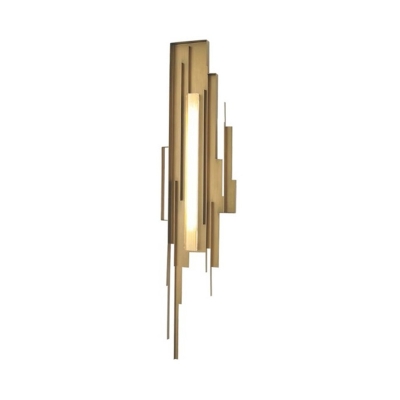 Rectangular Sconce Contemporary Metal LED Gold Wall Mount Lighting for Living Room