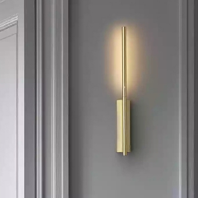 Gold Linear Sconce Light Modernist 1 Head Metal Wall Mounted Lighting for Bedroom