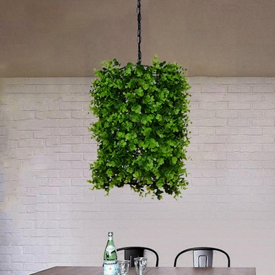 Metal Green Hanging Lamp Plant 1 Light Vintage Suspension Pendant for Restaurant