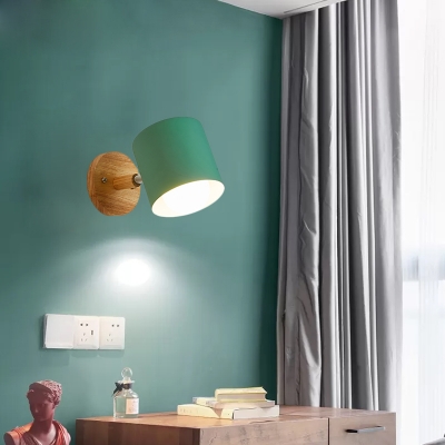 Metal Tubular Sconce Modernism 1 Head White/Green Wall Mounted Light Fixture for Bedroom