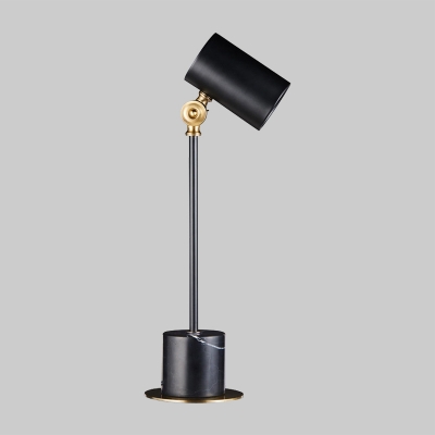 Modernism 1 Head Task Lighting Black Cylindrical Small Desk Lamp with Metal Shade