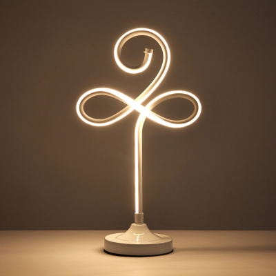 Acrylic Swirly Task Lighting Modernist LED White Small Desk Lamp in White/Warm Light
