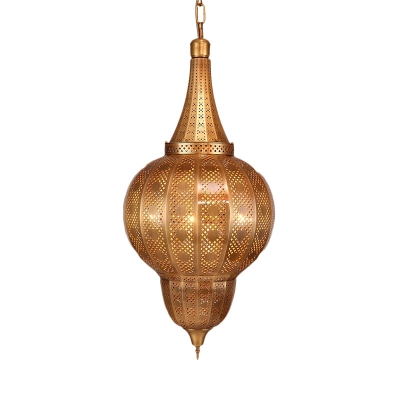 Brass 7 Lights Ceiling Chandelier Vintage Metal Globe Pendant Lighting for Dining Room