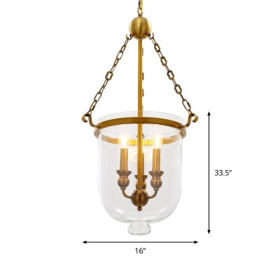 Urn Chandelier Lamp Modernist Clear Glass 14