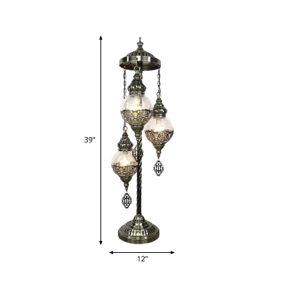 3/5/7 Heads Rotate Floor Lighting Vintage Bronze Clear Frosted Glass Stand Lamp for Coffee House