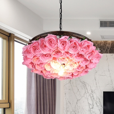 

Brass 1 Bulb Ceiling Light Industrial Metal Rose LED Pendant Lamp for Restaurant, // W, HL591410