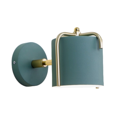 Contemporary Tube Wall Lamp Metal 1 Bulb Sconce Light Fixture in Grey/Green for Living Room