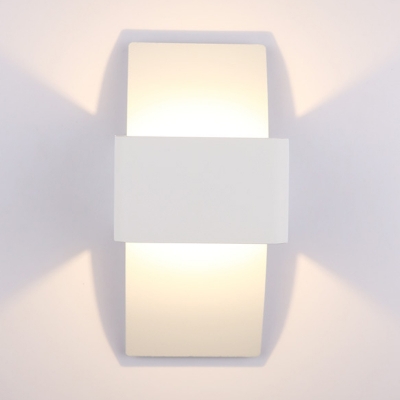 Square Sconce Light Contemporary Metal LED White Wall Mounted Lamp in White/Warm Light