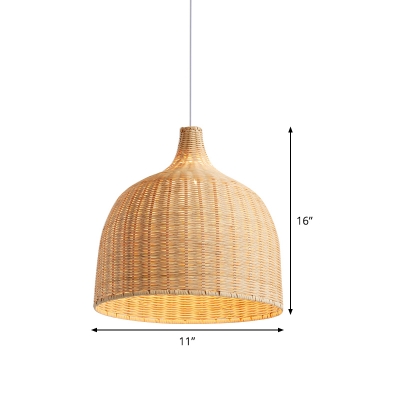 Domed Pendant Light Asia Bamboo 11