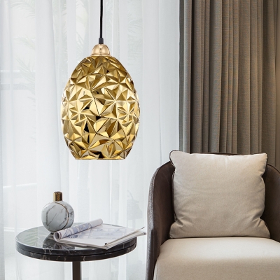 Jar Hanging Light Modernism Gold Glass 1 Bulb Living Room Suspended Lighting Fixture