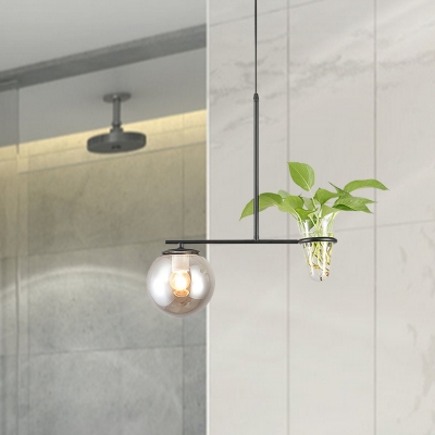 Plant Deco Dining Table Pendant Industrial Milk White/Smoke Grey Glass 1 Head Gold/Black Hanging Lamp Kit