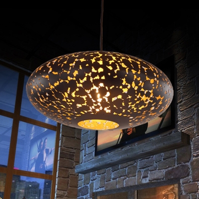 Lantern Pendant Lighting Traditionary Metal 1 Bulb Ceiling Suspension Lamp in Brass/Bronze/Silver