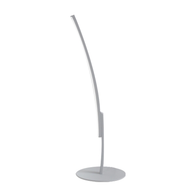 LED Curved Desk Light Minimalist Acrylic Night Table Lamp in Black/White with Round Metal Base