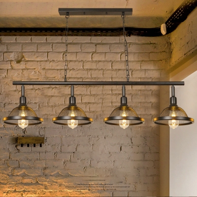 Metal Black Billiard Lamp Domed Shade 3/4 Lights Industrial Style Island Pendant for Kitchen