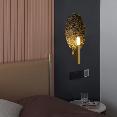 Saucer Wall Lamp Modernist Metal 1 Head Brass Sconce Light Fixture with Pencil Arm