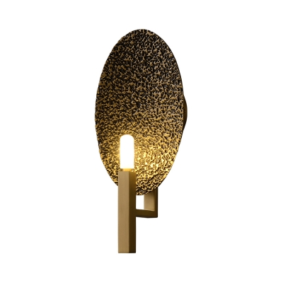 Saucer Wall Lamp Modernist Metal 1 Head Brass Sconce Light Fixture with Pencil Arm