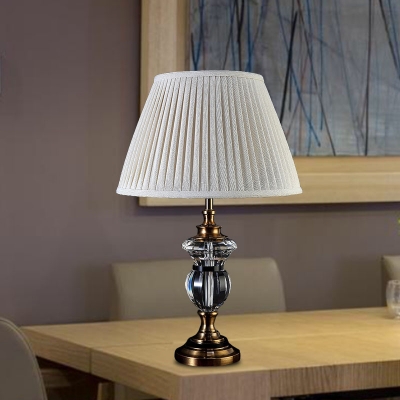 Barrel Bedroom Table Light Retro Beveled Crystal Prism Single Light Blue/Light Purple/Beige Nightstand Lamp