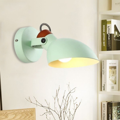 Green Wide Flare Wall Lighting Contemporary 1 Head Metal Sconce Light Fixture for Bedside
