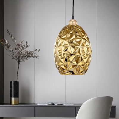 Jar Hanging Light Modernism Gold Glass 1 Bulb Living Room Suspended Lighting Fixture