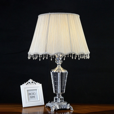 K9 Crystal White Table Light Urn Shape, Vintage White Table Lamps
