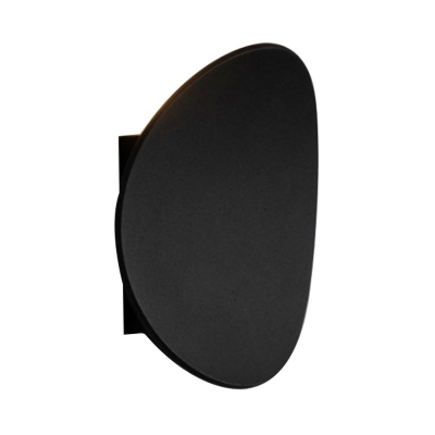 Modernist LED Sconce Light Black Curved Wall Mounted Lamp with Metal Shade in White/Warm Light
