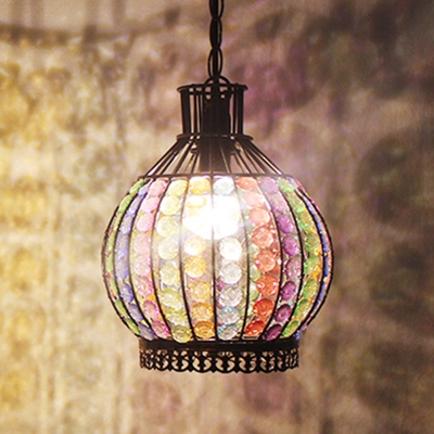 1 Head Ceiling Lamp Antique Onion Metal Hanging Light Fixture in Bronze for Restaurant