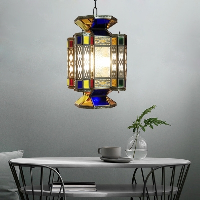 Brass Lantern Pendant Chandelier Art Deco Metal 3 Heads Dining Room Hanging Ceiling Light