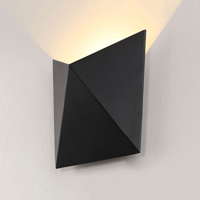 Geometric Wall Lighting Modernist Metal LED Black Sconce Light Fixture in White/Warm Light