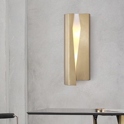 LED Dining Room Wall Lamp Modernist Gold Sconce Light Fixture with Wrapped Metal Shade