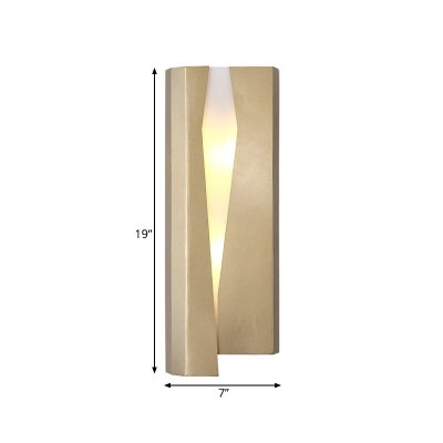 LED Dining Room Wall Lamp Modernist Gold Sconce Light Fixture with Wrapped Metal Shade