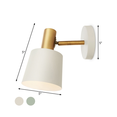 1 Head Bell Wall Lamp Contemporary Metal Sconce Light Fixture in White/Blue with Rotating Node