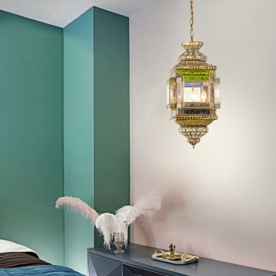 3 Lights Metal Ceiling Chandelier Art Deco Brass Lantern Restaurant Hanging Lamp Kit