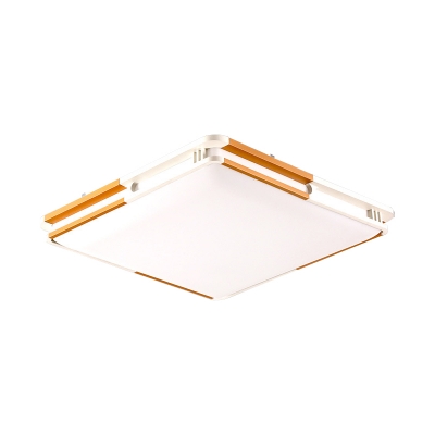 Metal Square/Rectangle Ultra Thin Flushmount Contemporary LED Flush Light in Gold for Sitting Room