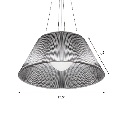 Tapered Pendant Lighting Modern Clear Ribbed Glass 13