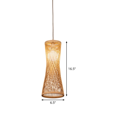 Wide Flare Hanging Lamp Chinese Bamboo 6