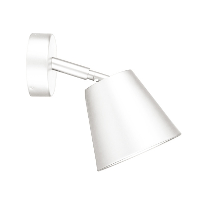 1 Bulb Bathroom Vanity Light Modern White/Gold Wall Mounted Lighting with Conical Metal Shade